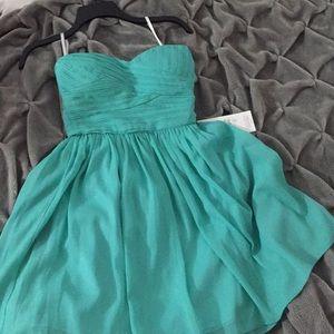 NWT strapless turquoise blue party dress